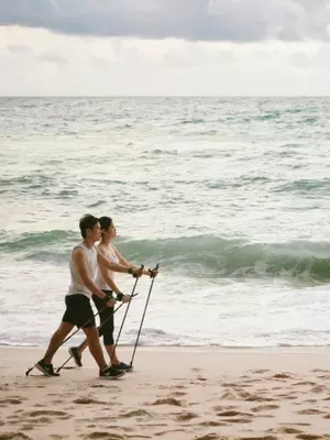 Beach wellness retreat activity